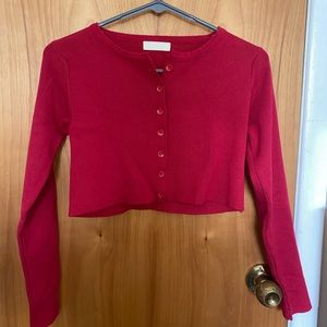 LIKE NEW red cropped cardigan
